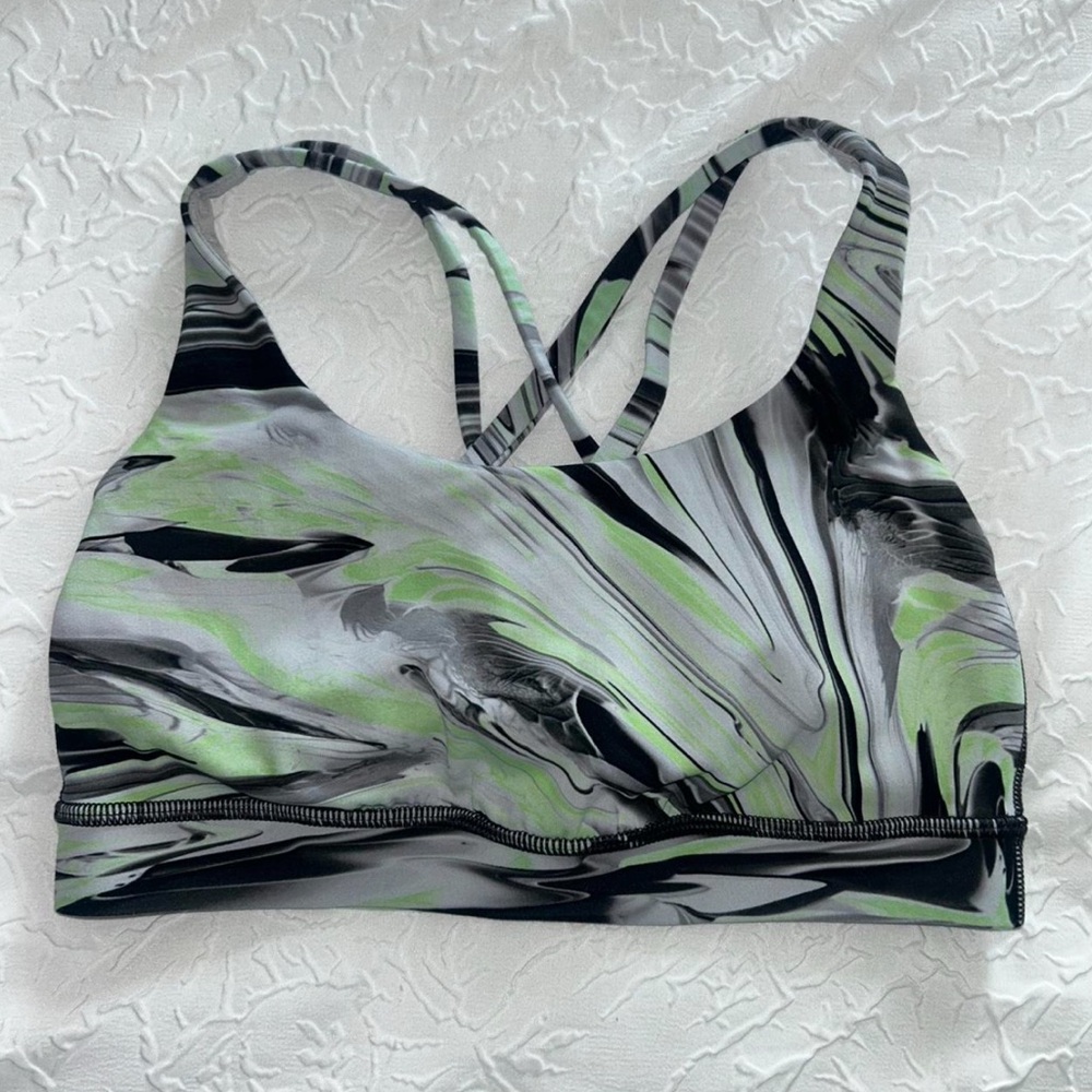 Lululemon Athletica Black and Green Sports Bra Medium Support